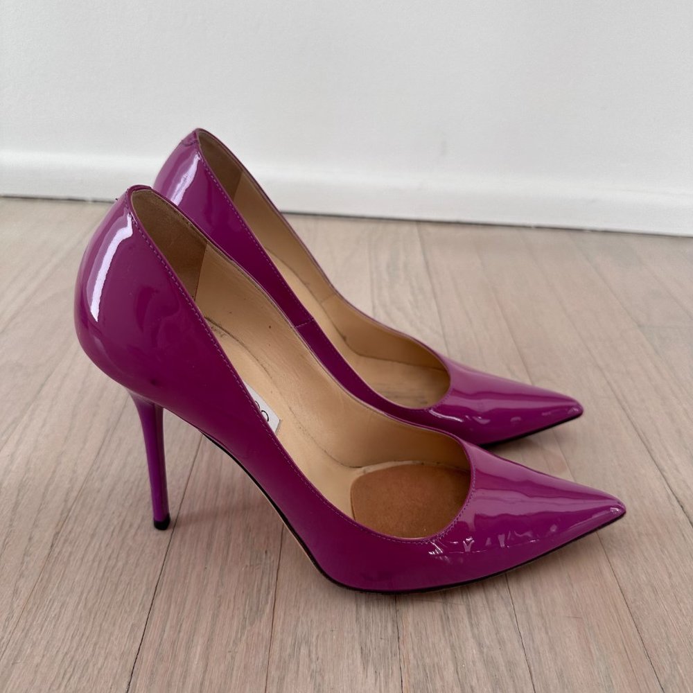 Jimmy Choo Purple Patent Leather Anouk Pumps  US Size 8